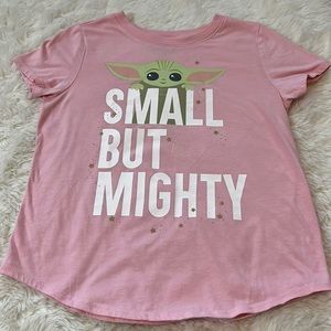 Girls XL Baby Yoda Pink T-Shirt
